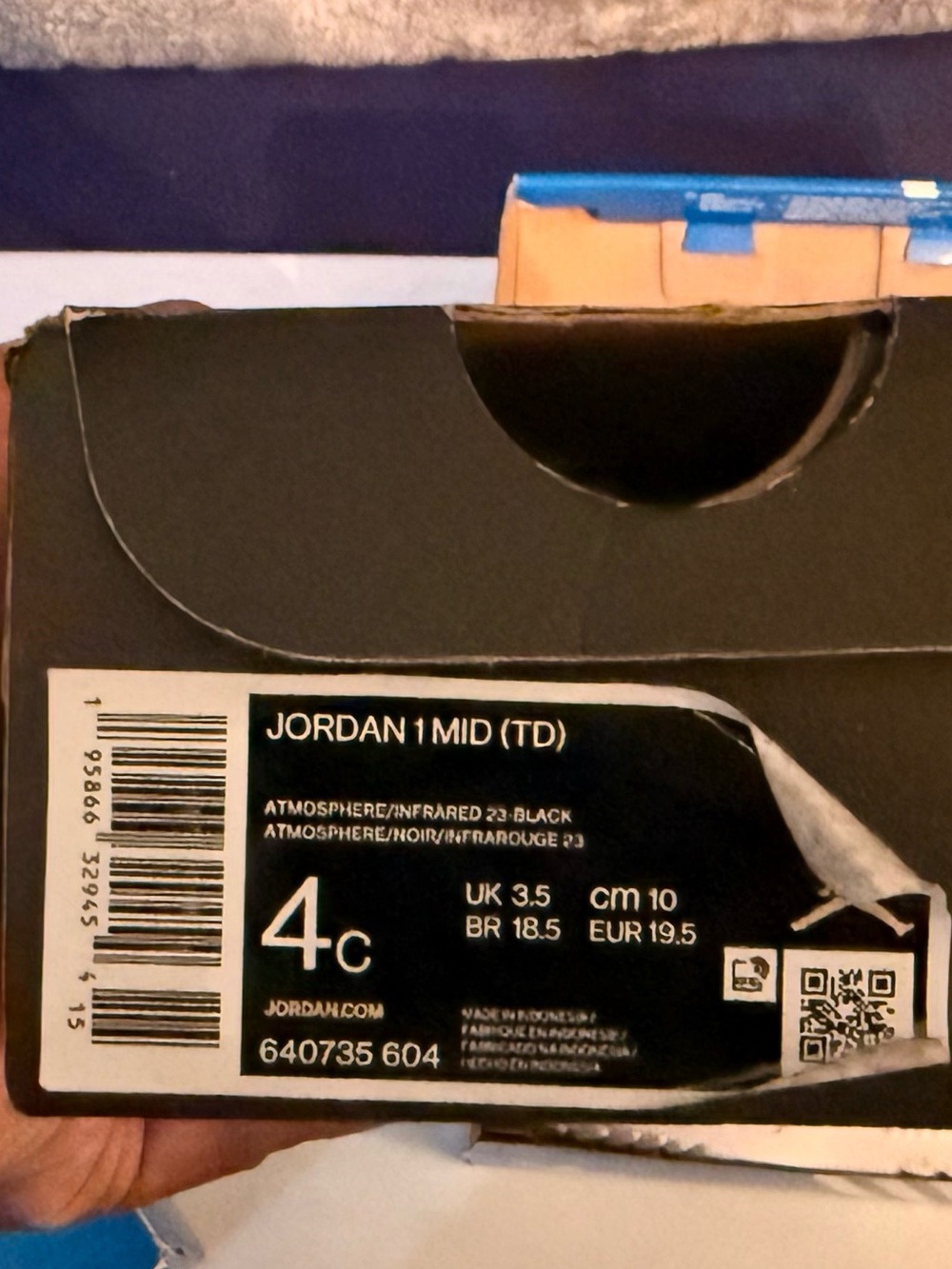 Jordan Kids' Pink and Black High-Top Sneakers with Red Swoosh - Picture 4 of 4